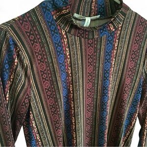 BCBGeneration Tribal Aztec Patterned Mock Neck Boho Womens Dress Size XS‎